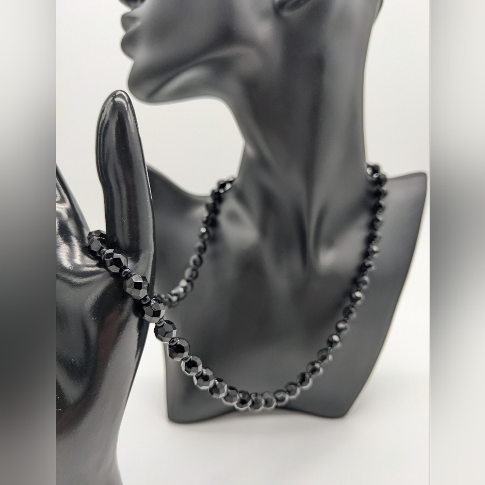 Black glass necklace
